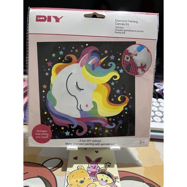 mr diy - diamond painting canvas kit - unicorn