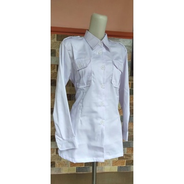 SERAGAM PUTIH.BAJU DINAS ASAN.JUMBO.BIG SIZE LENGAN KANCING CEWEK JUMBO xxl-7L krah berdiri jumbo