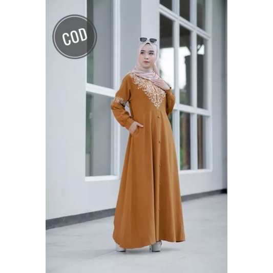 BORDIR SABRINA DRESS ITY CREPE PREMIUM