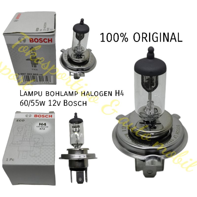 LAMPU BOHLAMP HALOGEN H4 12V 60/55W BOSCH ORIGINAL