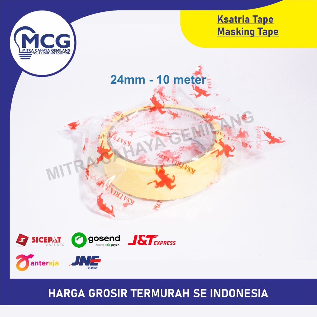 

Lakban OPP Tape / Isolasi Masking Tape / Lakban Kertas KSATRIA 24 mm x 10 meter