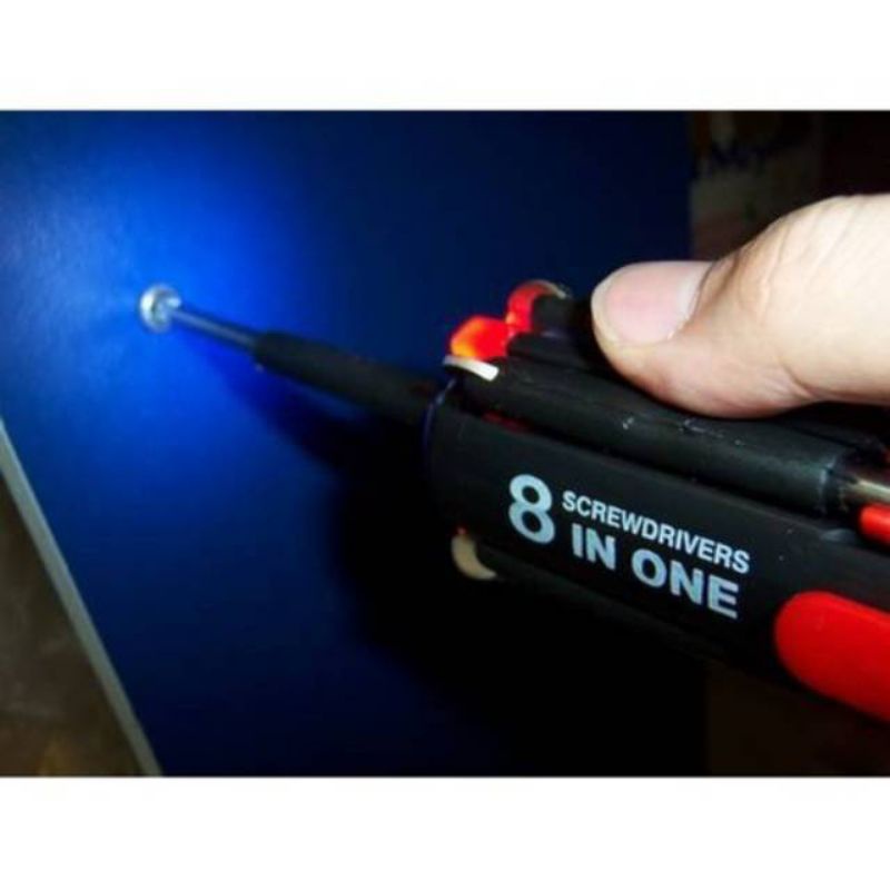 Obeng Miltifungsi 8 in 1 + Senter / Multi-Screwdriver Torch