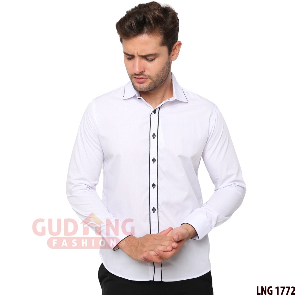 Kemeja Pria Polos Slim Fit Panjang Katun - Banyak Pilihan Warna LNG (COMB)