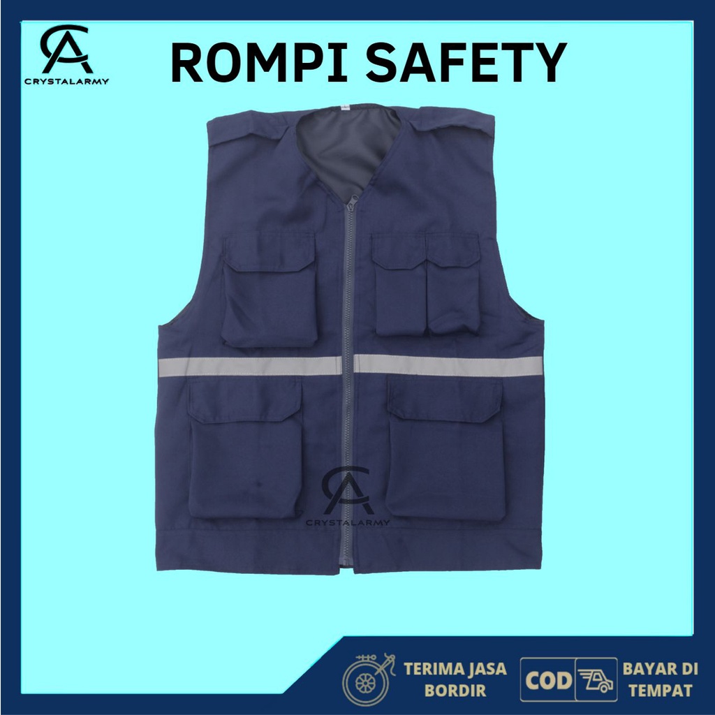 Rompi Proyek - Rompi Safety - Rompi Tambang - Rompi kain - Rompi K3 - Rompi Stabilo