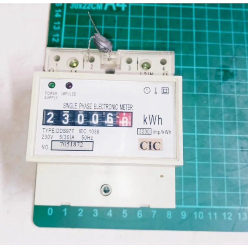 kwh meter merk cic typeDDS977 single phase 230V 5(30)A 50HZ