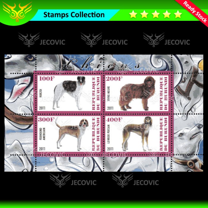 

Burundi Dogs Series II 2011, Prangko Souvenir Sheets