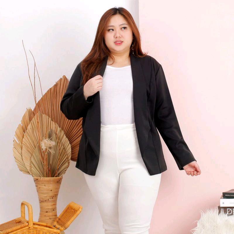 Blezer Scuba Jumbo Blezer Wanita LD 120-135 Oversize