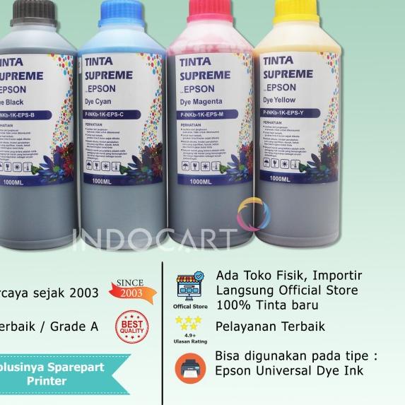IndoCart Tinta Refill Printer Epson L100 L120 L200 L210 L310 L350-1kg - Hitam