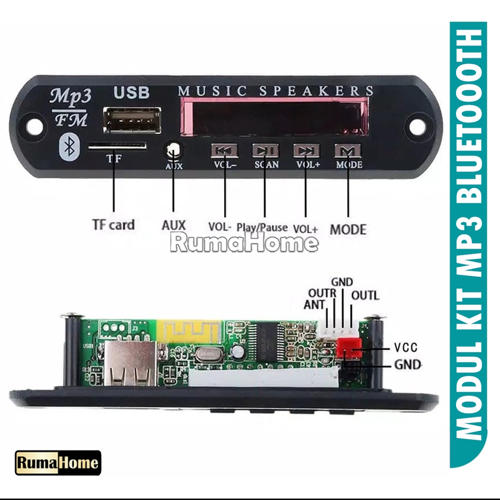 PALING MURAH MODUL MP3 BLUETOOTH PLUS FM RADIO / KIT MODUL MP3 BT KIT MP3 KIT PEMUTAR LAGU MP3 USB