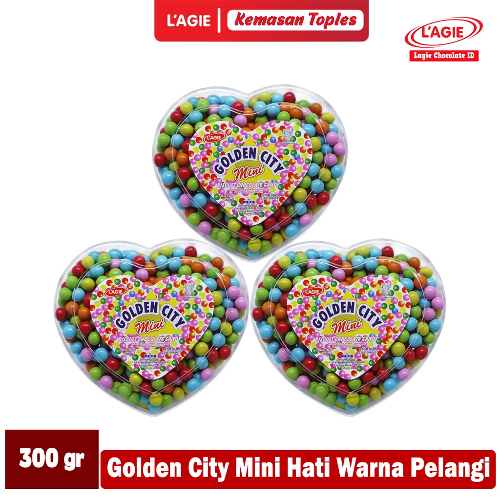 

LAGIE GOLDEN CITY MINI HATI WARNA PELANGI 300GRAM 3 TOPLES