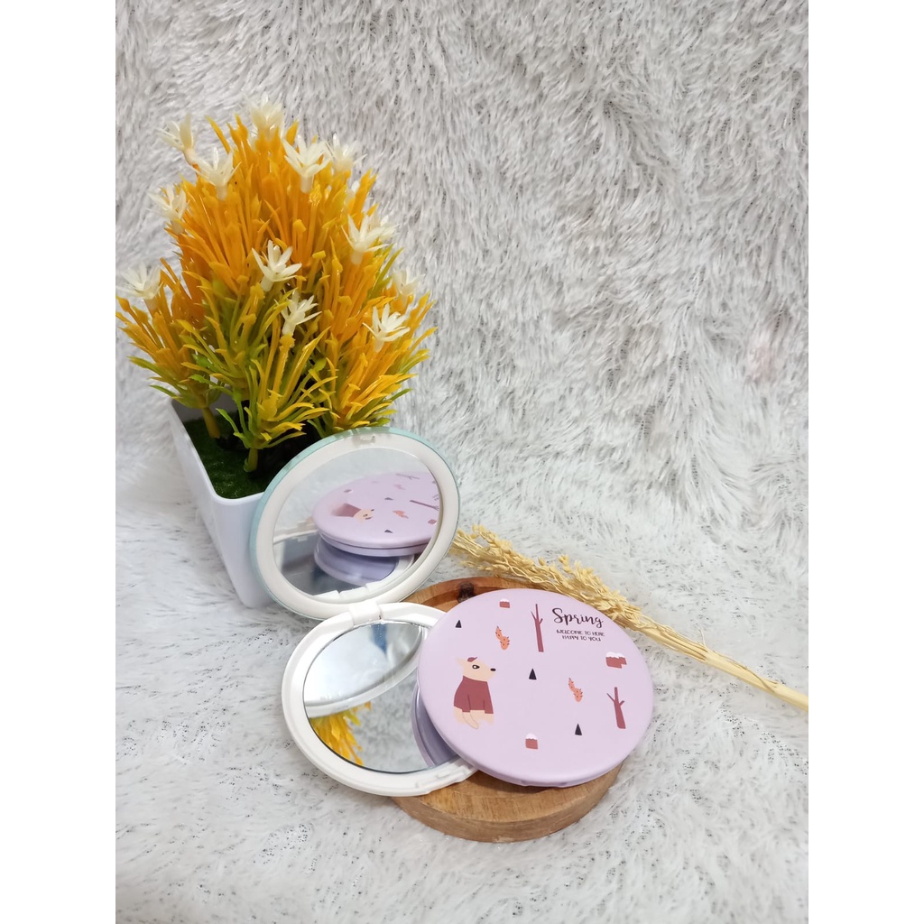 CERMIN MAKE UP ISI 2 - KACA MAKE UP MOTIF LUCU IS 2 / KACA MOTIF ISI 2