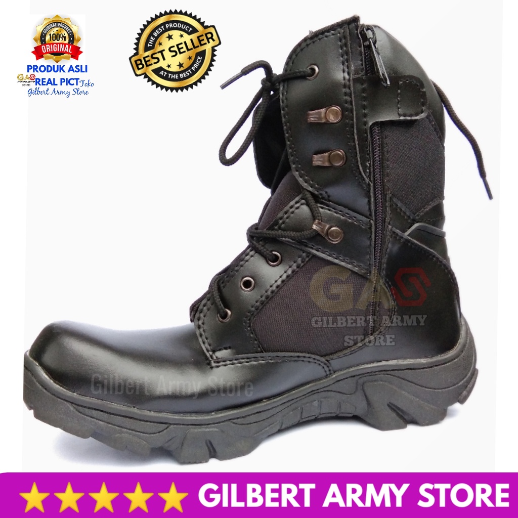 Sepatu Delta Pdl Hitam Tinggi 8Inc  Safety boots Promo Murah Cuci Gudang Gilbert Army Store 39-41