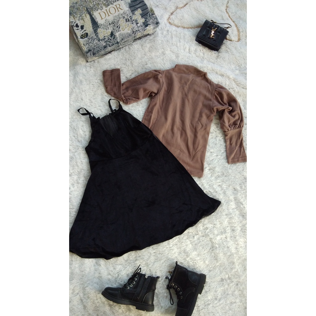 2in1 Overall Dress Plus Inner Anak Perempuan