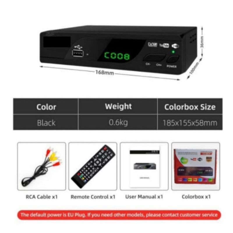STB Digital Tv DVB-T2 Penerima Siaran Televisi Digital Youtube Wifi