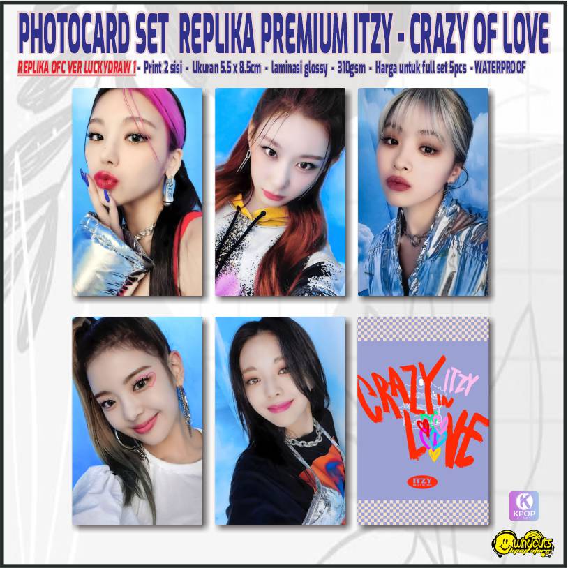 Photocard Premium ITZY Crazy In Love / Print 2 sisi laminasi glossy anti air