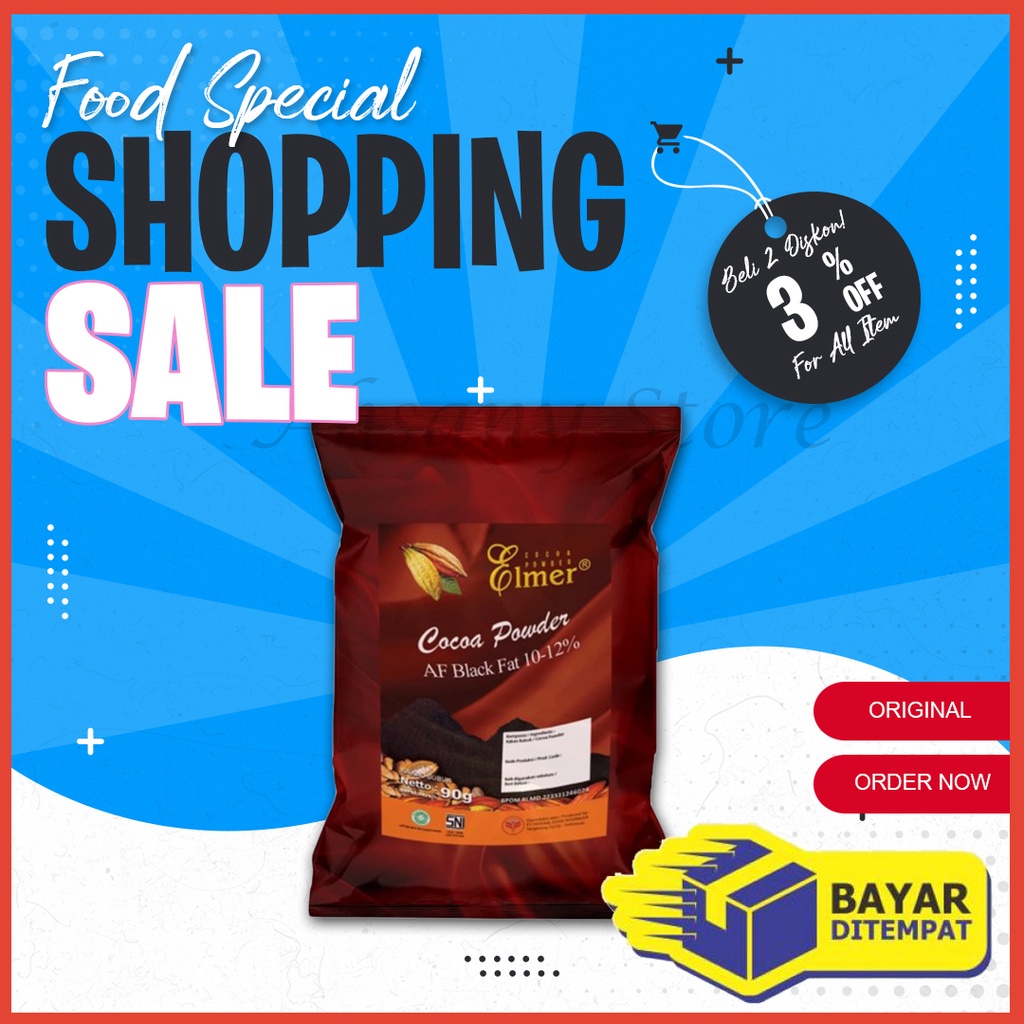 

Coklat Bubuk Hitam Cocoa Powder Elmer Africa 90gr