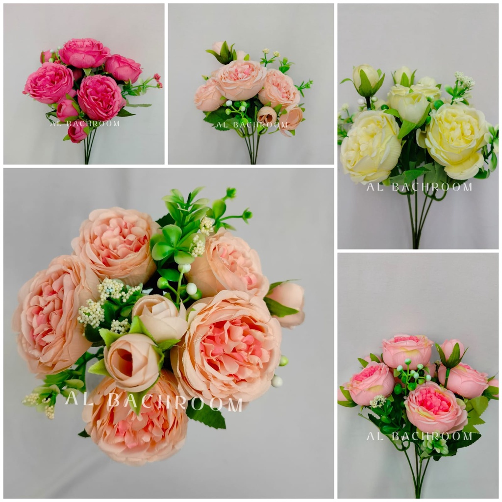 BUNGA PLASTIK PEONY HN B8101 BUNGA ARTIFICIAL DEKORASI RUMAH WEDDING