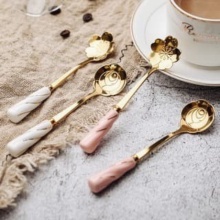 

Unik Marble Gold Flower Tea Spoon / Sendok Teh Emas / Golden Flower Spoon Diskon