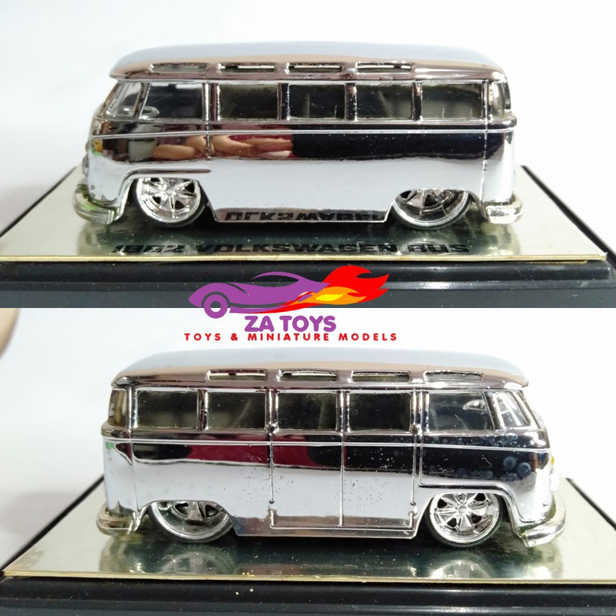 Diecast Volkswagen VW Combi Bus Chrome By Jada Toys Skala 1:64 aa