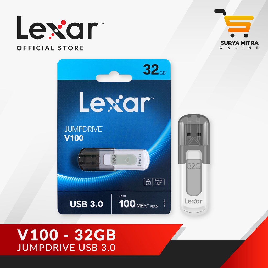 Flash Disk / Flashdisk LEXAR JUMPDRIVE V100  32GB USB 3.0 Flash Drive