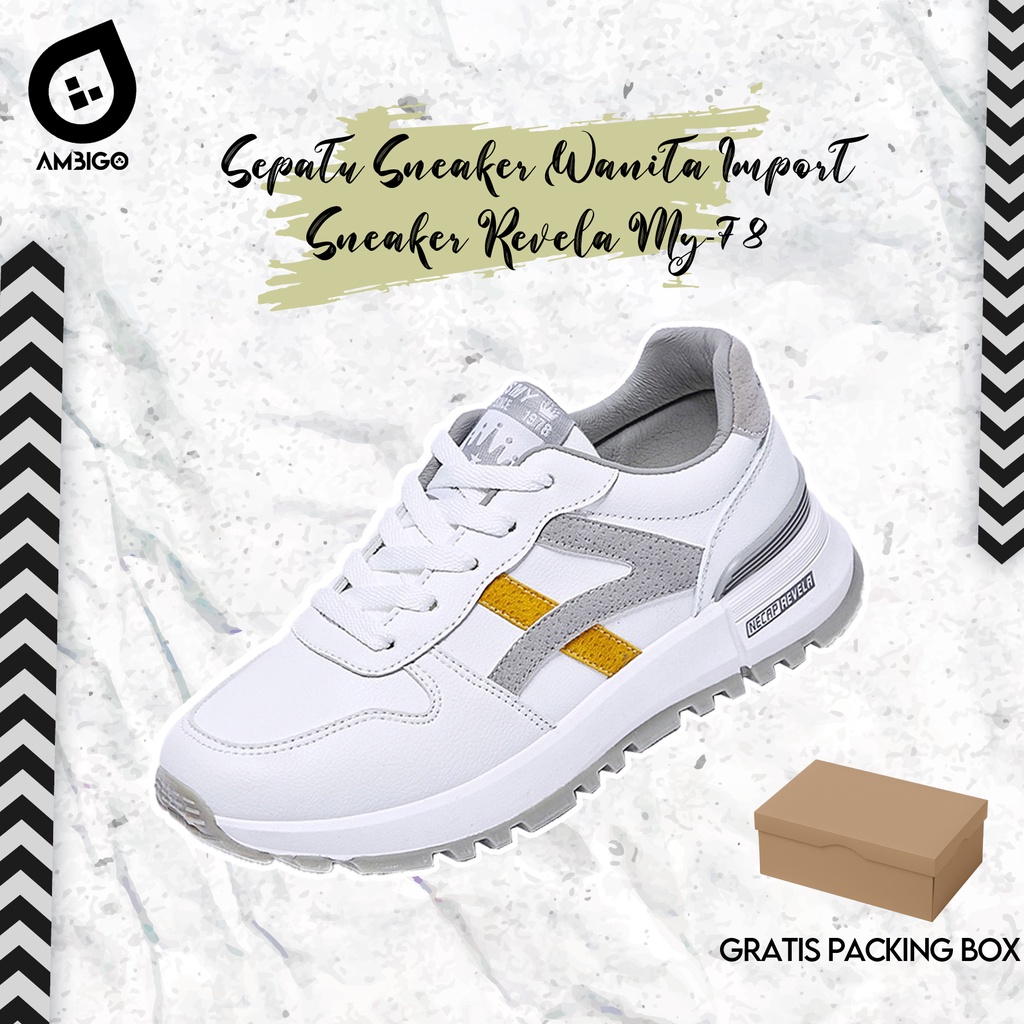 Ambigo Sepatu Sneaker Wanita Import Sneaker REVELA MY-78 Running Shoes - Sepatu Olaharaga Cewe Santai