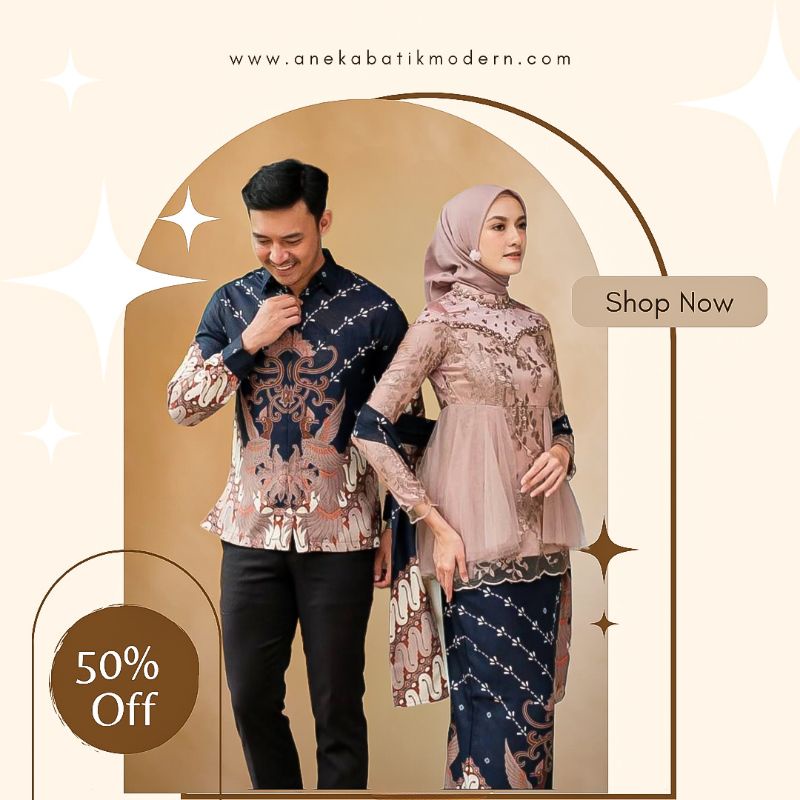 BATIK COUPLE KEBAYA LIA KEMEJA BATIK PRIA LENGAN PANJANG KONDANGAN TUNANGAN HAJATAN NIKAHAN FORMAL C