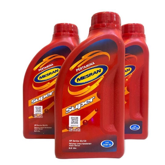 mesran super oil/ oli motor sae 20W-50 0,8liter MESRAN SUPER SAE 20W-50 (1LT)/Oli Pertamina