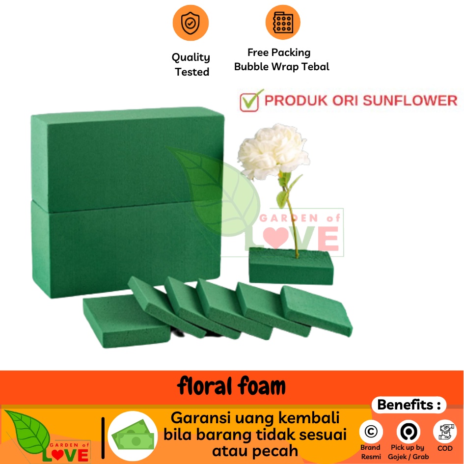 Floral foam Busa Kering Media Tanam Bunga Plastik Artificial Gabung Oasis Kering Hijau Bunga Dekoras