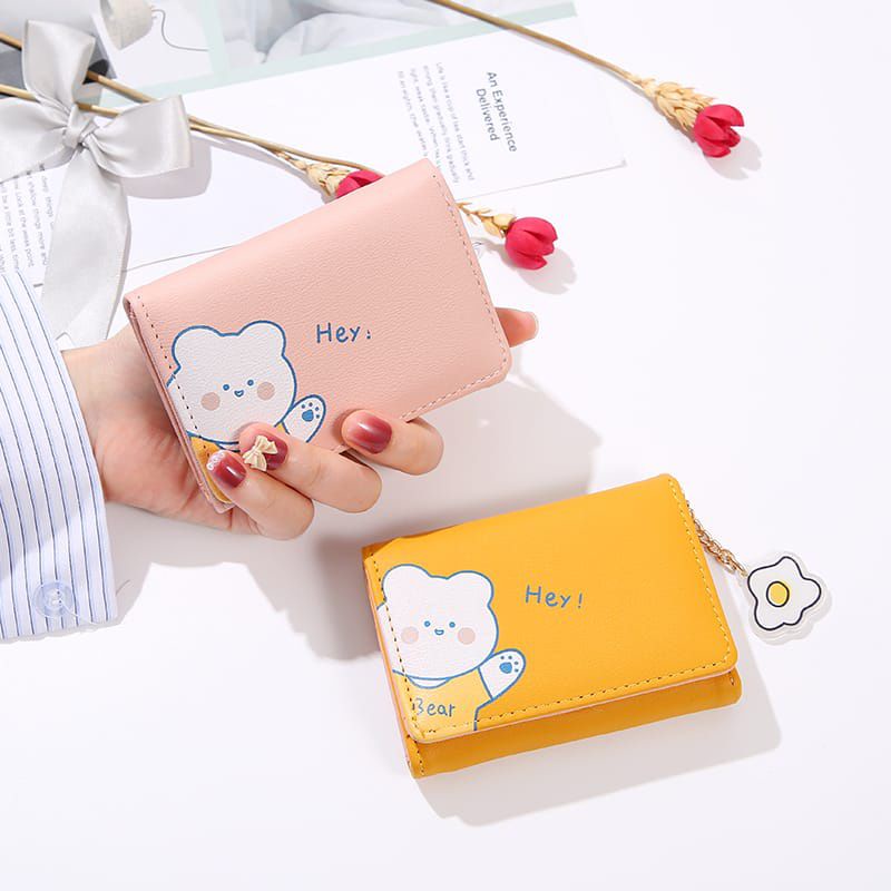 DW-08 Dompet Lipat Wanita Mini trendy Bear Hey