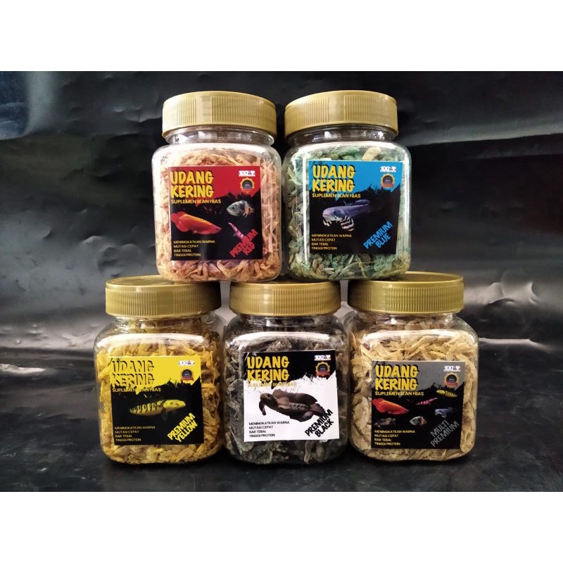 udang kering asagi new premium carophyll / shrimp kering super red yellow blue 40 gram udang pakan p