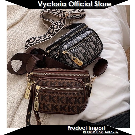 (COD) Vyctoria VOS5180 Tas Pinggang Wanita Waistbag Import Slingbag Trend Promo EL5180 JT8718 LT2049 GT1953 BQ3461 CR7846 5180 8718 2049 1953 3461 7846