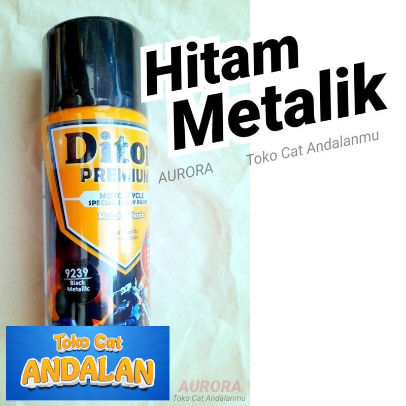 

Diton Premium Black Metallic 9239 Hitam Metalik 400ml / Cat Semprot Pilok Pilox Pylox seperti Samurai
