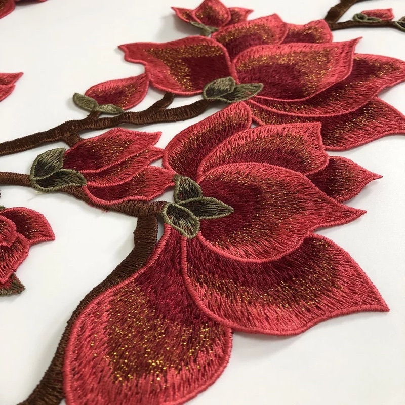 Aplikasi Lace Bunga Red Plum Blossom