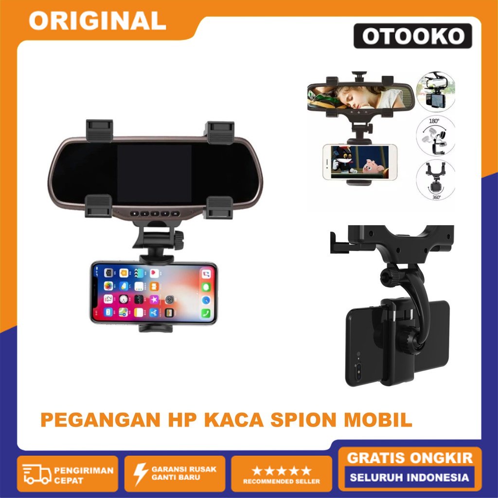 Pegangan Hp Kaca Spion Mobil  Holder Hp GPS di Kaca Spion Mobil Universal Car Rearview Mirror Mount Bracket Dudukan Jepit Carmouth Holder Universal Car mirror mount