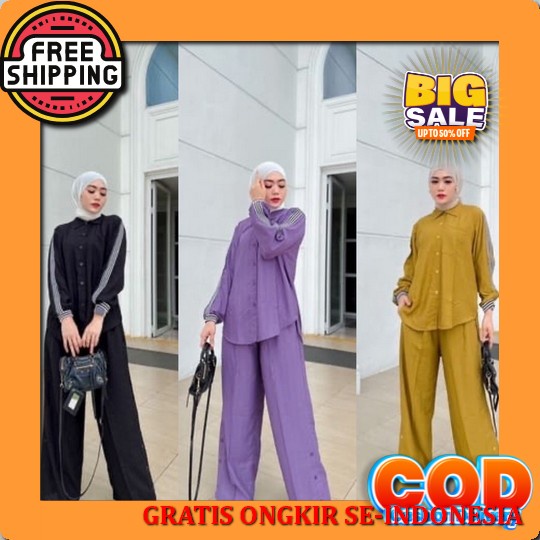 Ramdan Official 007 | Lecia Set Tunik Crinkle Airflow Premium One Set Daily Setelan Wanita Kekinian 