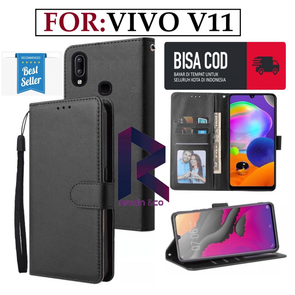 CASE VIVO V11 FLIP WALLET LEATHER KULIT PREMIUM SARUNG BUKA TUTUP KESING HP FLIP CASE VIVO V11