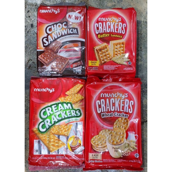 

Varian Biscuit Munchy's Cream Crakcer, Wheat Cracker, Choc Sandwich, Butter Sandwich Roti Munchys Malaysia.