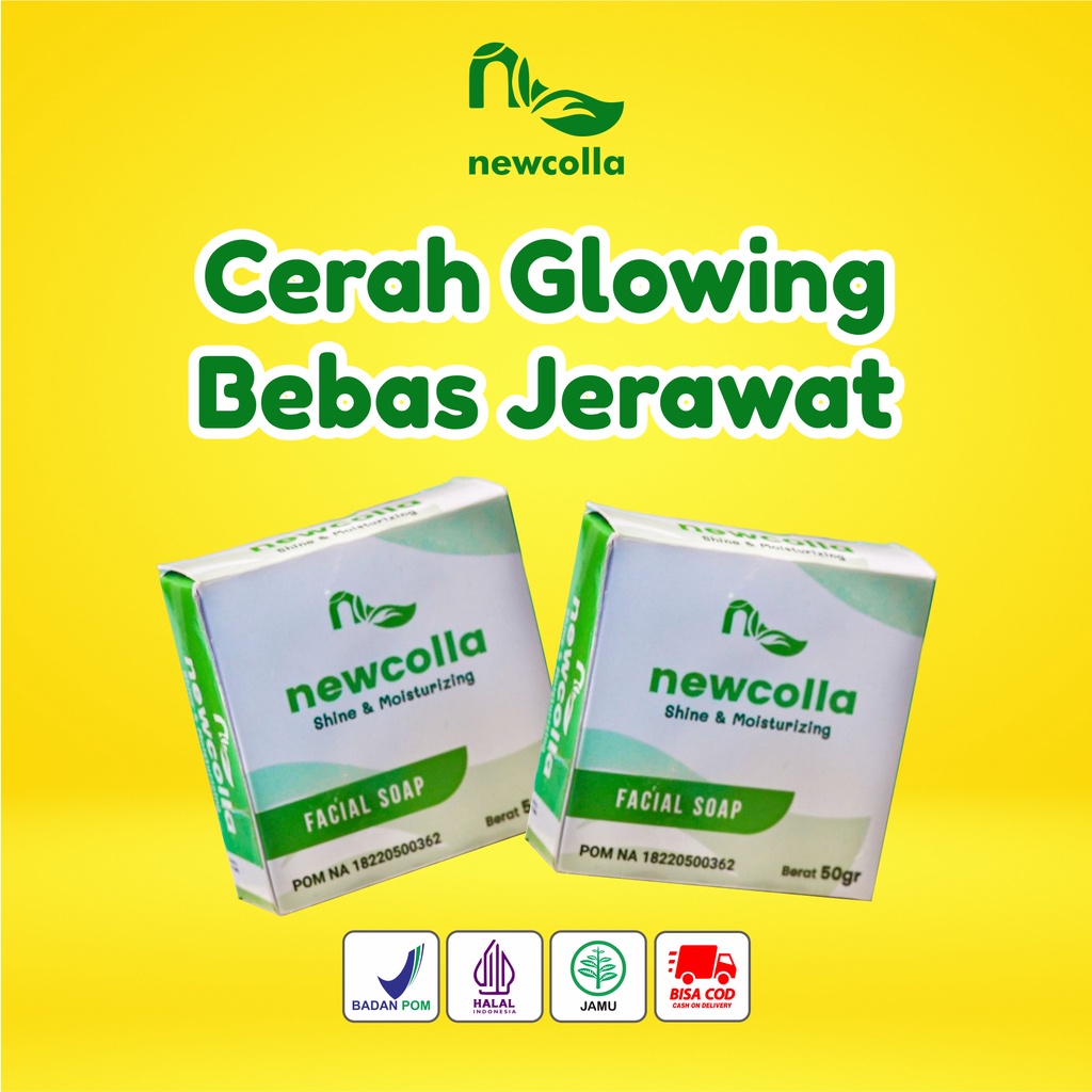 Sabun Collagen Newcolla Shine & Mousturizer Mencerahkan Kulit Wajah Kusam Bpom Original