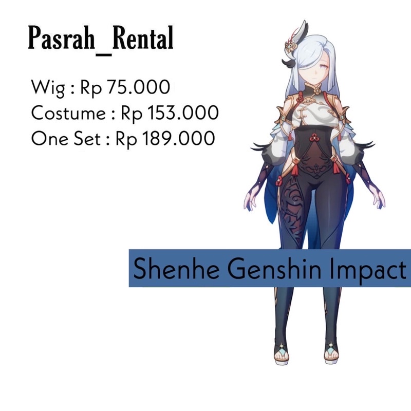 SEWA RENTAL KOSTUM / COSPLAY SHENHE GENSHIN IMPACT