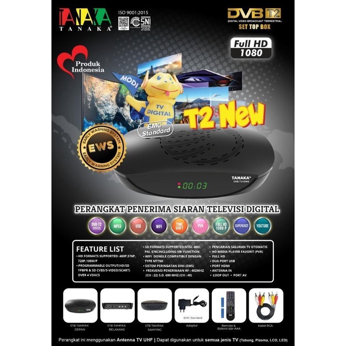 STB DVB SET TOP BOX TV DIGITAL TANAKA T2 NEW