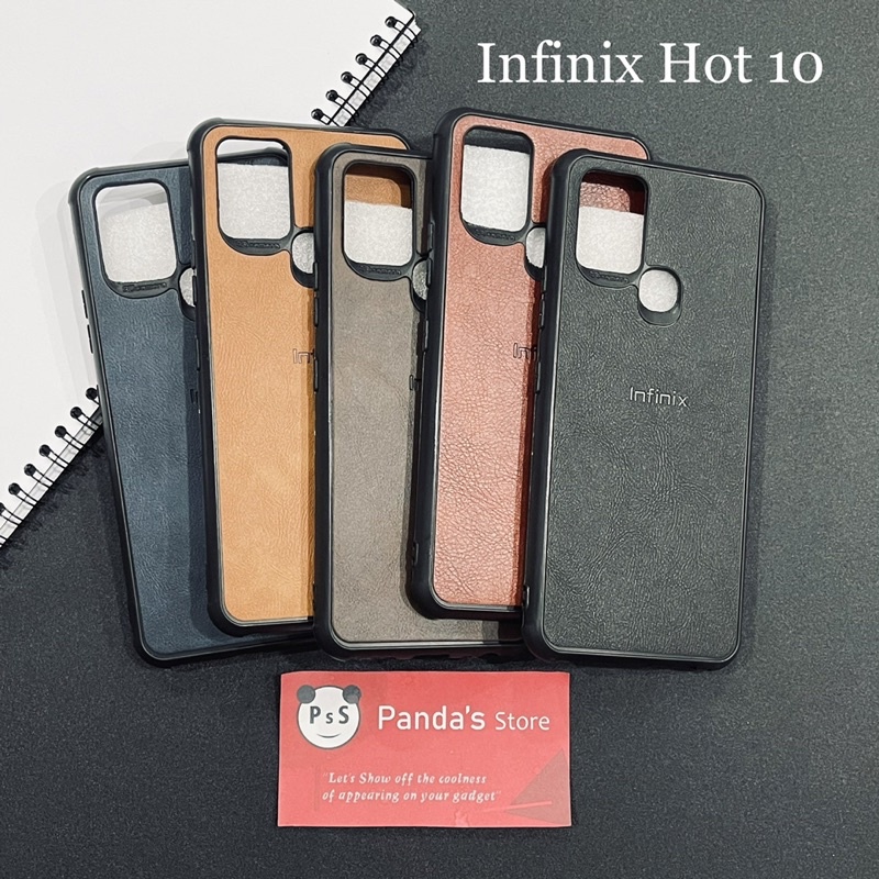 Leather Case Infinix Hot 10 Softcase Kulit Elegan Casing Slim Fit