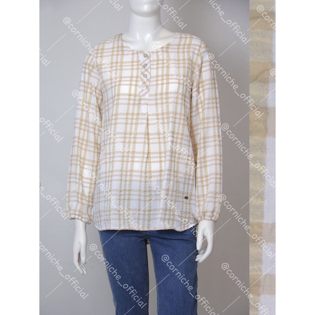 Corniche Alma Blouse Krinkle Yellow - TP231603