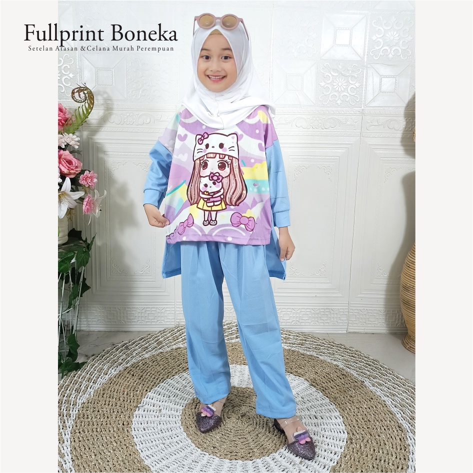 Setelan Anak Perempuan FullPrint Boneka CKids