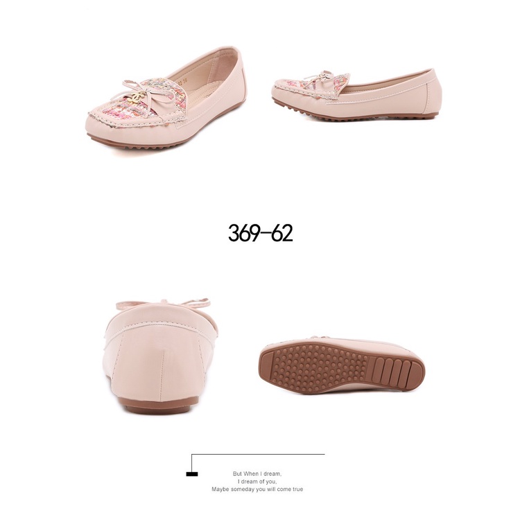 CH Leather and Tweed CC Logo Flat Shoes 369-62