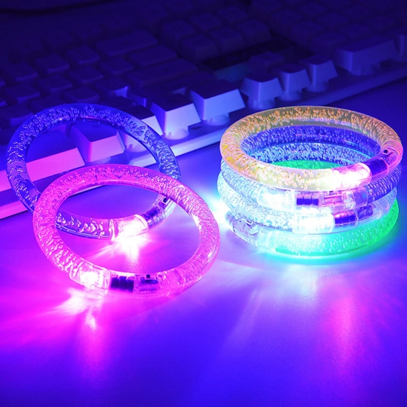 Gelang Pesta Menyala Kedip Nyala LED/ Warna Acak Glow In The Dark Neon Bangle Neon Fluorescence/Koncer Warna Warni Bercahaya Bercahaya