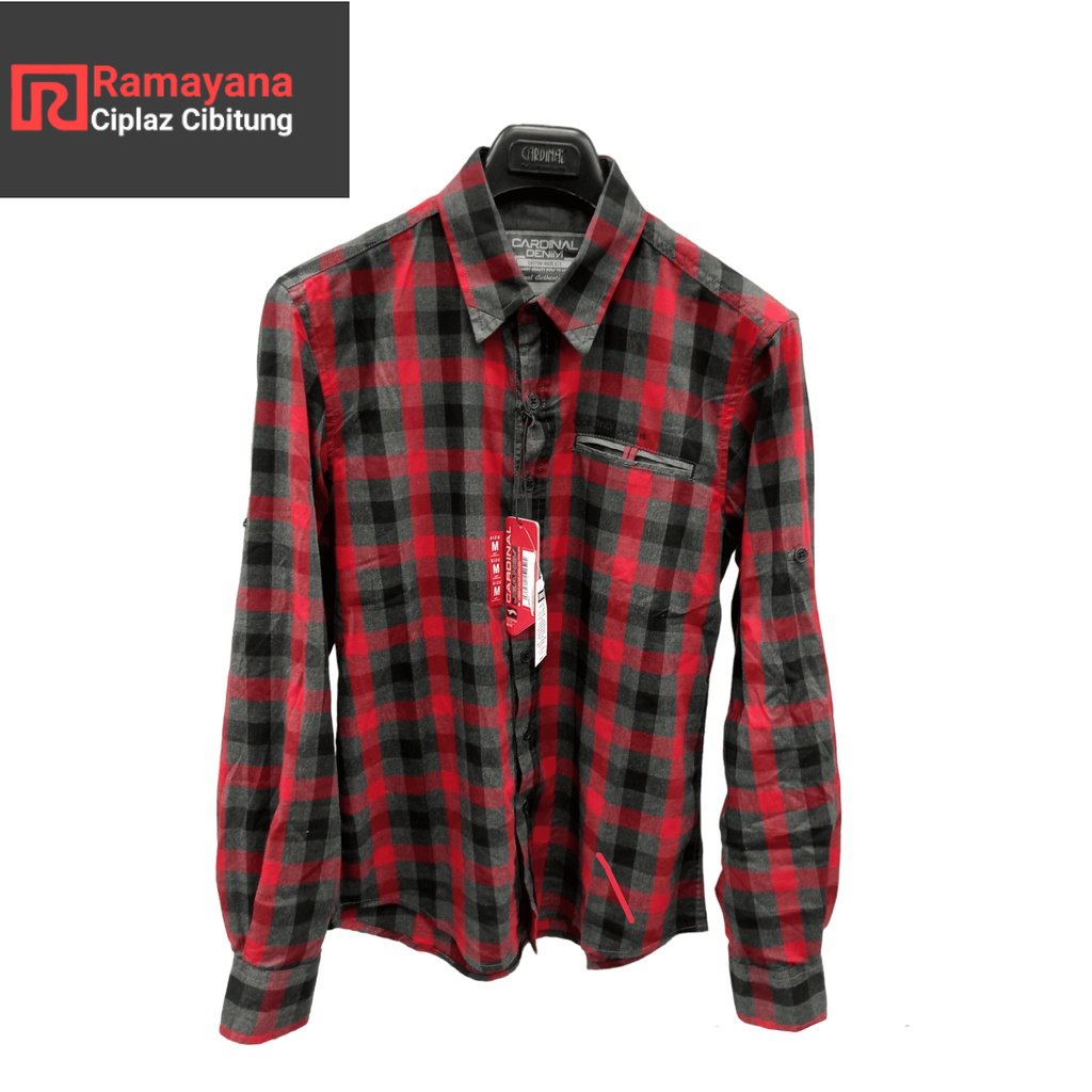 KEMEJA LENGAN PANJANG PRIA CARDINAL / KEMEJA KOTAK / RAMAYANA CIBITUNG