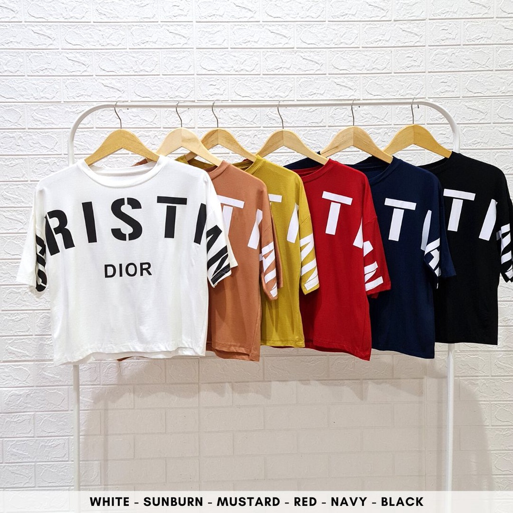 4211 crisdi everyday basic kaos crop top