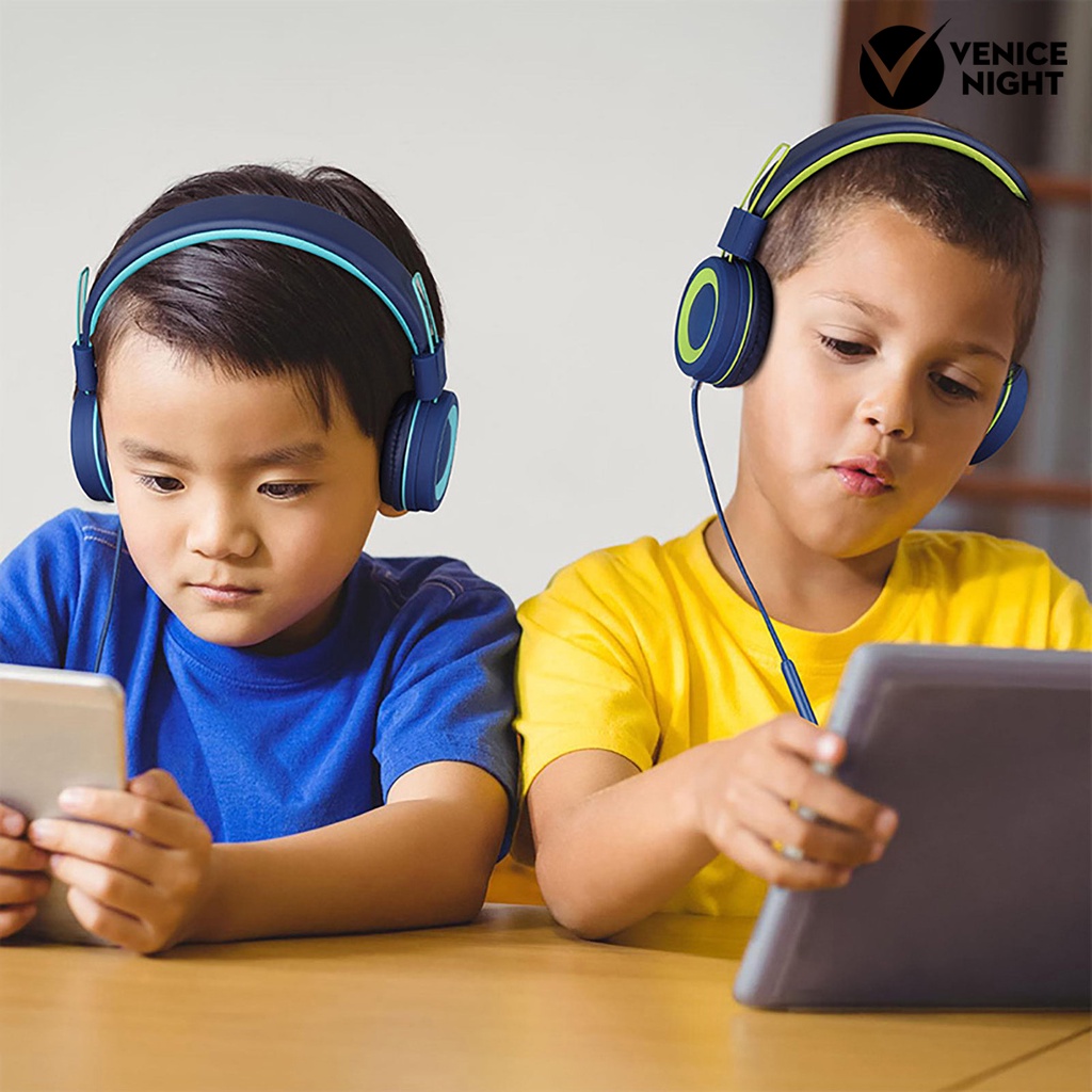 (VNEP) (Berkabel) Headset Over Ear Noise Reduction Headphone Gaming Lipat dengan Mikrofon untuk Anak-anak