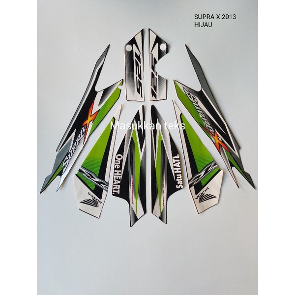 STRIPING ORI HONDA SUPRA X 125 ONE HEART Th 2013/Hijau