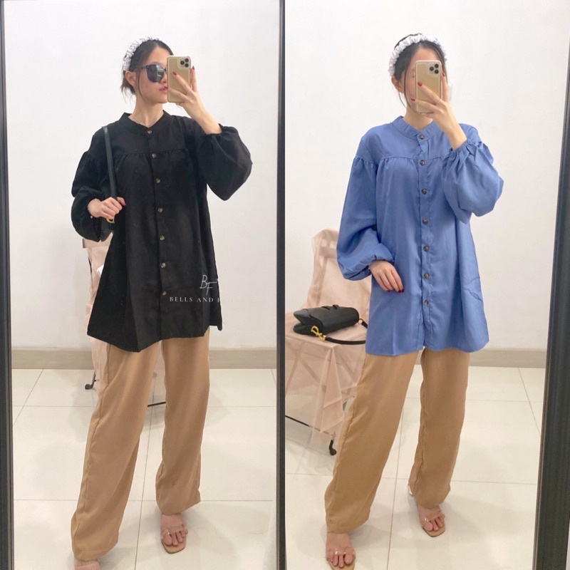 HARU Blouse / Dress Oversize Korea / Tunik Modern / Atasan Muslim Wanita / Blus Lengan Panjang Casual 0410